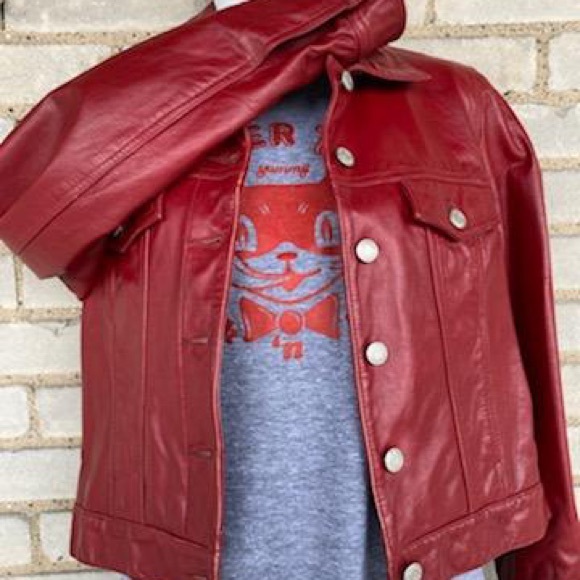 Red Leather Jacket - Picture 3 of 4